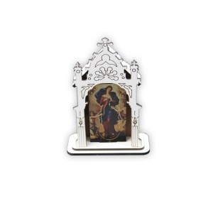 OT810004 - Oratório N. Sra. Desatadora de Nós MDF Branco - 12x8cm