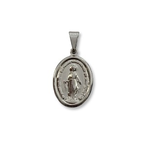 MD030110 - Medalha N. Sra. Das Graças Aço Inox c/ 1un. - 2x1,3cm