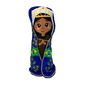 AL38102 - Almofada N. Sra. Aparecida c/ Manto (M) - 26x7cm