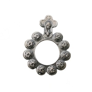 AN41600 - Dezena de Dedo Metal c/ Cruz Níquel envelhecido - Tamanho Único 4x3cm