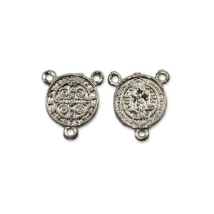 ET1630010P3 - Entremeio Medalha de São Bento Níquel c/ 3un. - 2x2cm