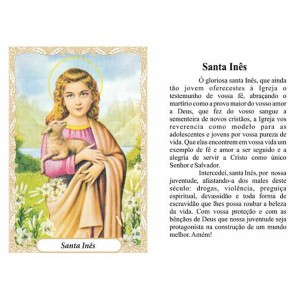 OG14049P100 - Oração Santa Inês c/ 100un. - 9,5x6,5cm