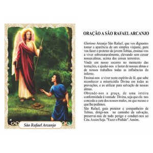 OG41804P100 - Oração São Rafael Arcanjo c/ 100un. - 9,5x6,5cm