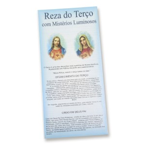 FO410100P2 - Folheto Reza do Terço c/ Mistérios Luminosos c/ 2un. - 21x10cm