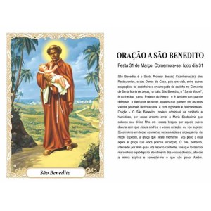 OP141401P100 - Oração São Benedito c/ 100un. - 6x4cm