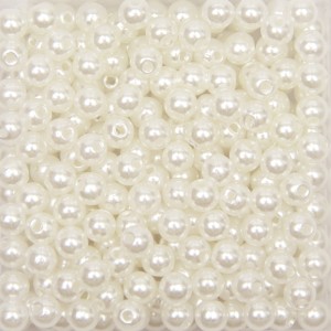 CTM1070012P50G - Contas Bolinhas Pérola Creme c/ 50 gramas - 6mm