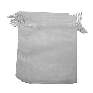 EM9660P100 - Saco de Organza Branco c/ 100un. 15X20cm