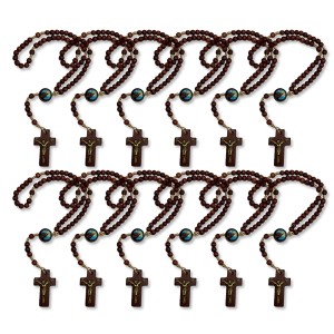 TE941000P12 - Terço N. Sra. Aparecida Madeira c/ 12un. - 24cm