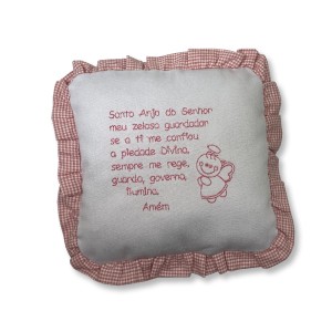 AL80043 - Almofada Santo Anjo Rosa - 20x20cm