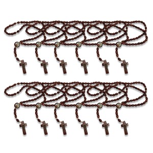 TE942046P12 - Terço Santa Luzia Madeira c/ 12un. - 45cm