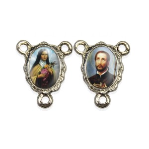 ET1672810P5 - Entremeio Santa Terezinha das Rosas e São Francisco Xavier Duplo Resinado c/ 5un. - 1,9x1,5cm