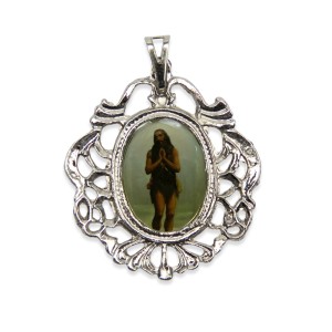 MD129452 - Medalha Santo Onofre Camafeu Níquel - 5x4,2cm