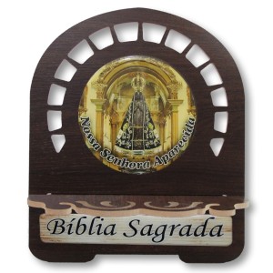 PB812002 - Porta Bíblia N. Sra. Aparecida MDF Resinado - 30,5x25,5cm
