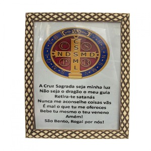 QD91412 - Quadro Medalha de São Bento - 23x28cm