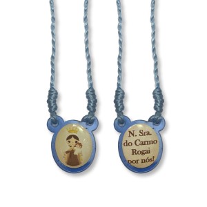 ES720106 - Escapulário N. Sra. do Carmo Infantil Acrílico Azul - 60x1,4cm
