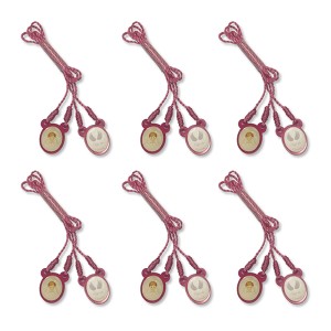 ES720180P6 - Escapulário Anjo da Guarda Infantil Acrílico Rosa c/ 6un. 60x1,4cm