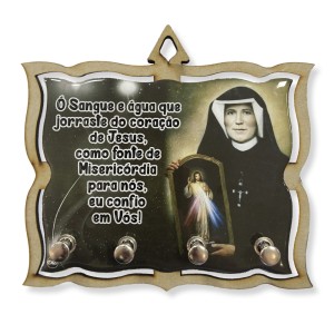 PC380624 - Porta Chaves Santa Faustina MDF Resinado - 15,5x14cm