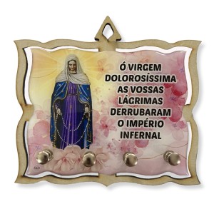 PC380625 - Porta Chaves N. Sra. Das Lágrimas MDF Resinado - 15,5x14cm