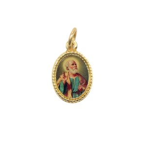 MD102233P20 - Medalha de Alumínio Oval Dourada c/ 20un. São  Pedro - 1,5x1cm