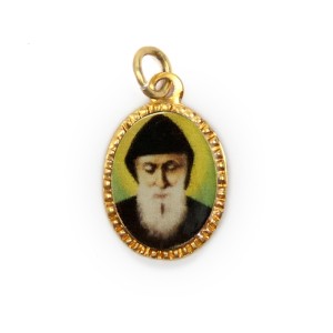 MD103286P10 - Medalha de Alumínio Oval Grande Dourada c/ 10un. São  Charbel - 2x1,3cm