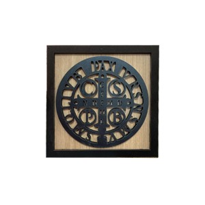 QD1981021 - Quadro Medalha de São Bento - 18,5x18,5cm