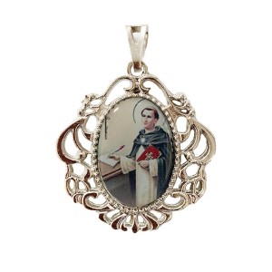 MD129458 - Medalha São Tomás de Aquino Camafeu Níquel - 4,5x4cm