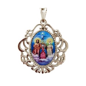 MD129451 - Medalha Divino Pai Eterno Camafeu Níquel - 4,5x4cm