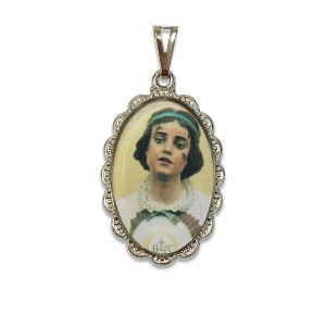 MD128458 - Medalha São Tarcísio Rendada Níquel - 4,2x2,5cm