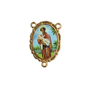 ET1953504 - Entremeio São Benedito Duplo Resinado 1un. - 3,2X2,2cm