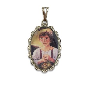 MD128500 - Medalha São Tarcísio Rendada Níquel - 4,2x2,5cm