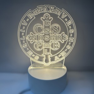 LU1970121 - Luminária Medalha de São Bento Led- 18,5x12,5cm