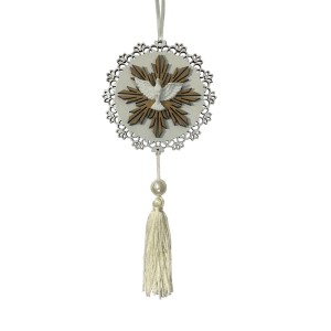 AO4101021 - Adorno Dívino Espírito Santo MDF Branco - 22x9,7cm