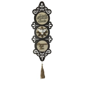 AO4102810 - Adorno Divino Espírito Santo MDF Tabaco - 40x10,5cm