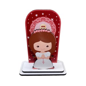 PD112210 - Pedestal Primeira Eucaristia Menina MDF - 10,5x8,5cm