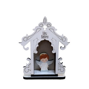PD14051 - Capela Batismo Santo Anjo Azul MDF - 8,5x6cm