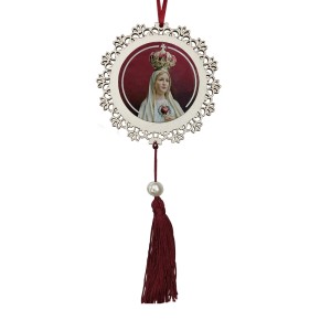 AO4101505 - Adorno N. Sra. De Fátima MDF Branco Resinado- 22x9,7cm