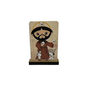 PE720856 - Pedestal São Francisco de Assis Infantil MDF - 7,5x5,5cm