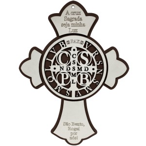 CW810610 - Cruz de Parede São Bento MDF - 37x27cm (223)