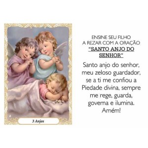 OG41813P100 - Oração Três Anjos c/ 100un. - 9,5x6,5cm