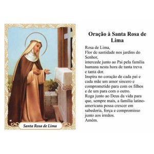 OP14031P100 - Oração Santa Rosa de Lima c/ 100un. - 6x4cm
