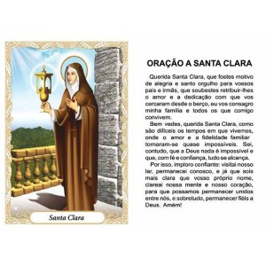 OP14009P100 - Oração Santa Clara c/ 100un. - 6x4cm