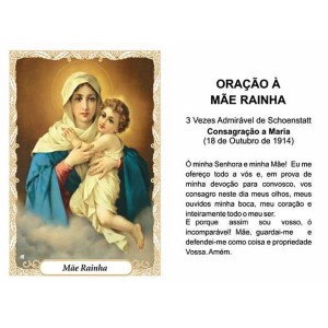 OP14022P100 - Oração Mãe Rainha c/ 100un. - 6x4cm