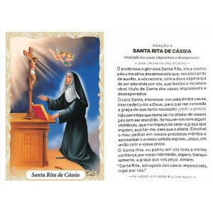 OP14030P100 - Oração Santa Rita de Cássia c/ 100un. - 6x4cm