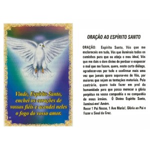 OG41809P100 - Oração Divino Espírito Santo c/ 100un. - 9,5x6,5cm