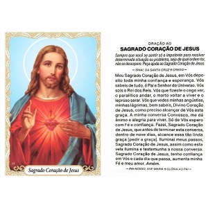 OG141410P100 - Oração Sagrado Coração de Jesus c/ 100un. - 9,5x6,5cm