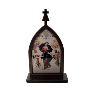 CP81706 - Capela N. Sra. Desatadora dos Nós MDF Tabaco (M) - 15,5x9cm