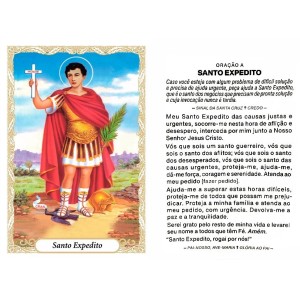 OG141458P100 - Oração Santo Expedito c/ 100un. - 9,5x6,5cm