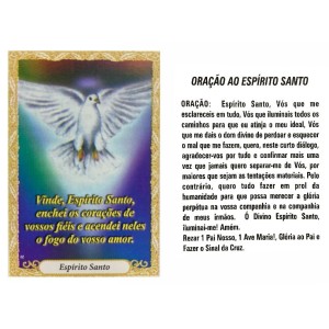 OP41807P100 - Oração Espírito Santo Azul c/ 100un. - 6x4cm