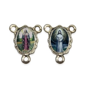 ET1672100P5 - Entremeio N. Sra. Das Lágrimas e Jesus Manietado Duplo Resinado c/ 5un. - 1,9x1,5cm