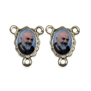 ET1672425P5 - Entremeio São Padre Pio de Pietrelcina Duplo Resinado c/ 5un. - 1,9x1,5cm